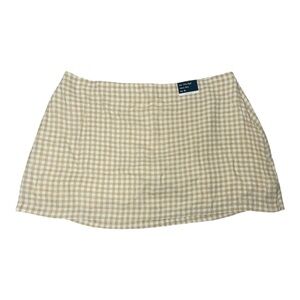 NWT Abercrombie Ultra High Rise Scarlet Mini Skort Gingham XL